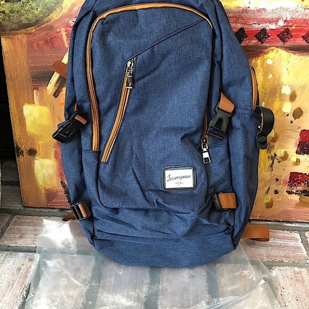 Journeyman Backpack Denim Blue Lock & USB Laptop NWOT